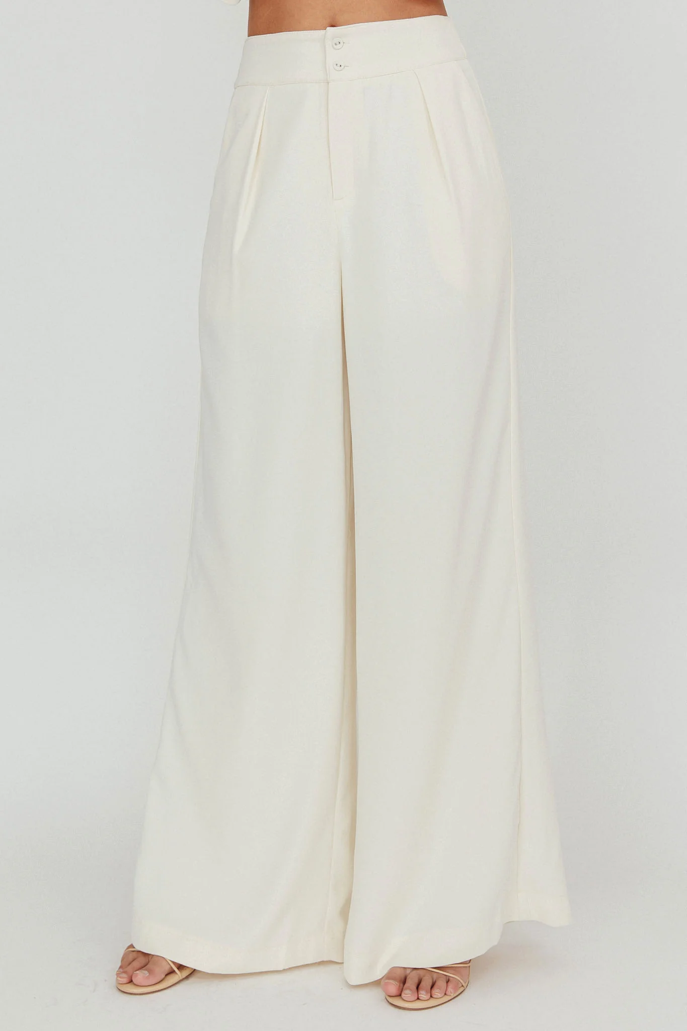 Songbird Wide Leg Pants Bone - Ruaus