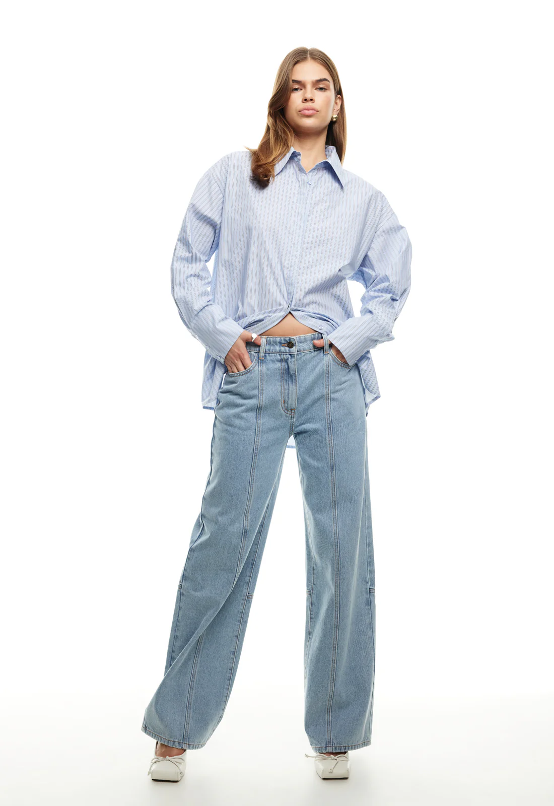 LIONESS Boyfriend Shirt Blue - Ruaus