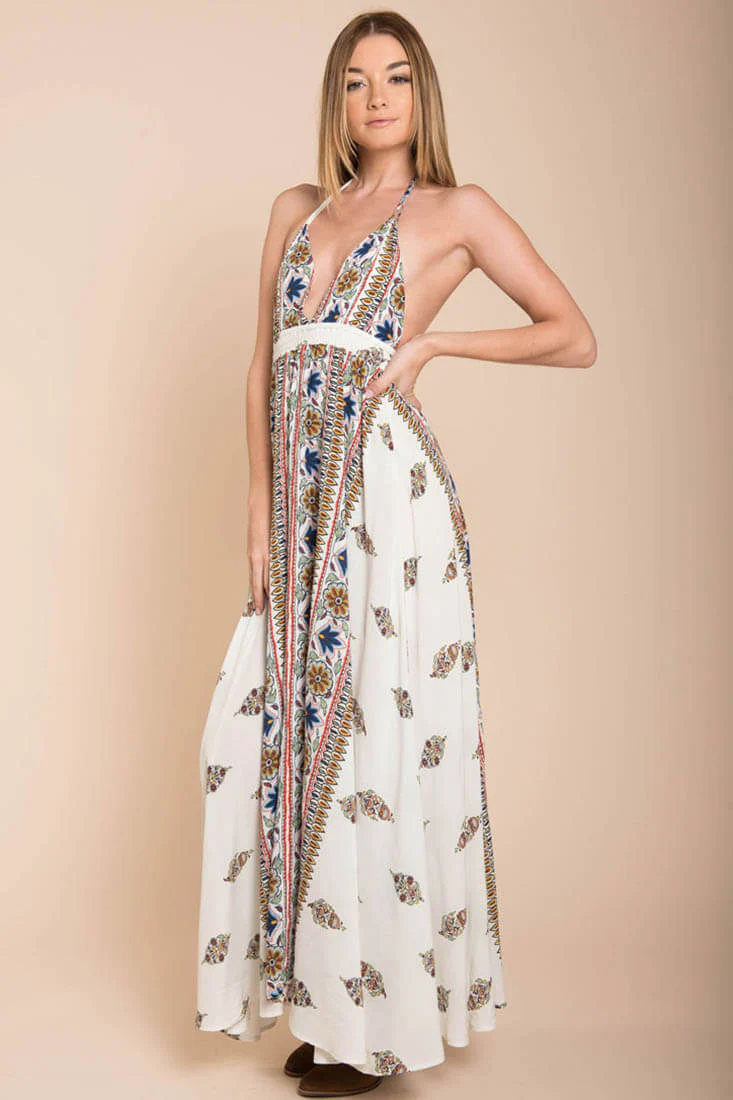 Shaylene Brunch Maxi Dress White - Ruaus