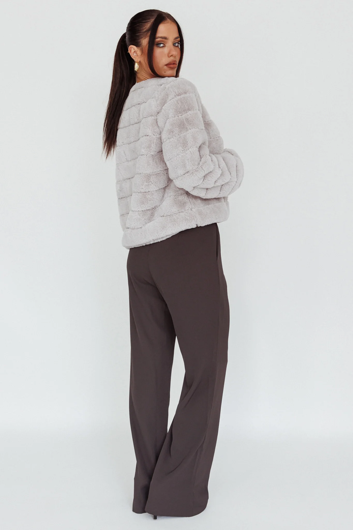 Back To Basics High Waist Pants Charcoal - Ruaus