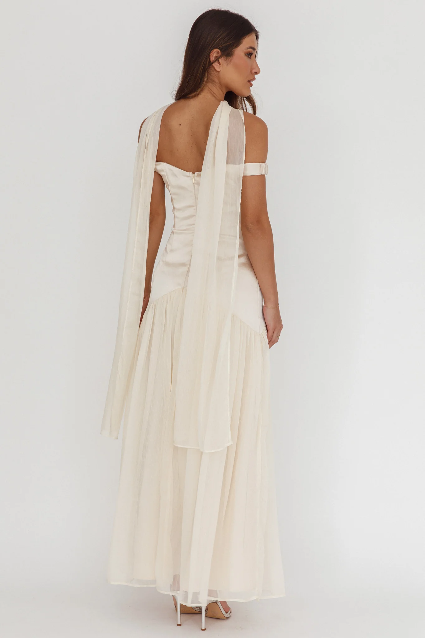 Kaycee Drop Waist Maxi Dress Champagne - Ruaus