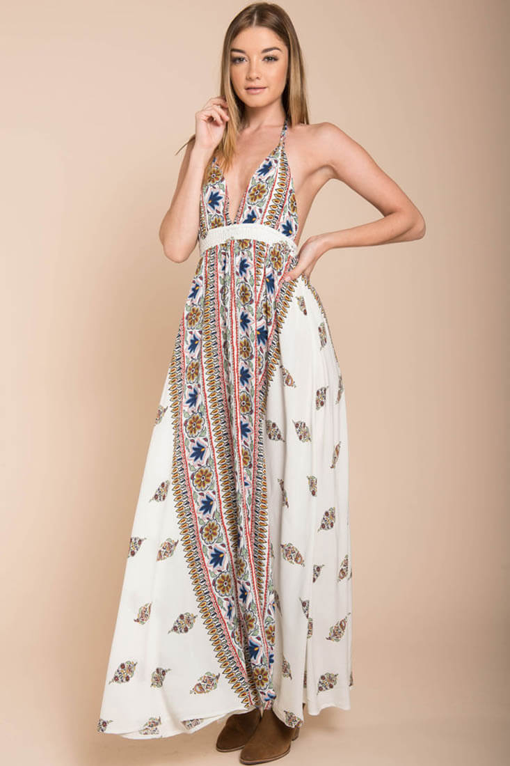 Shaylene Brunch Maxi Dress White - Ruaus