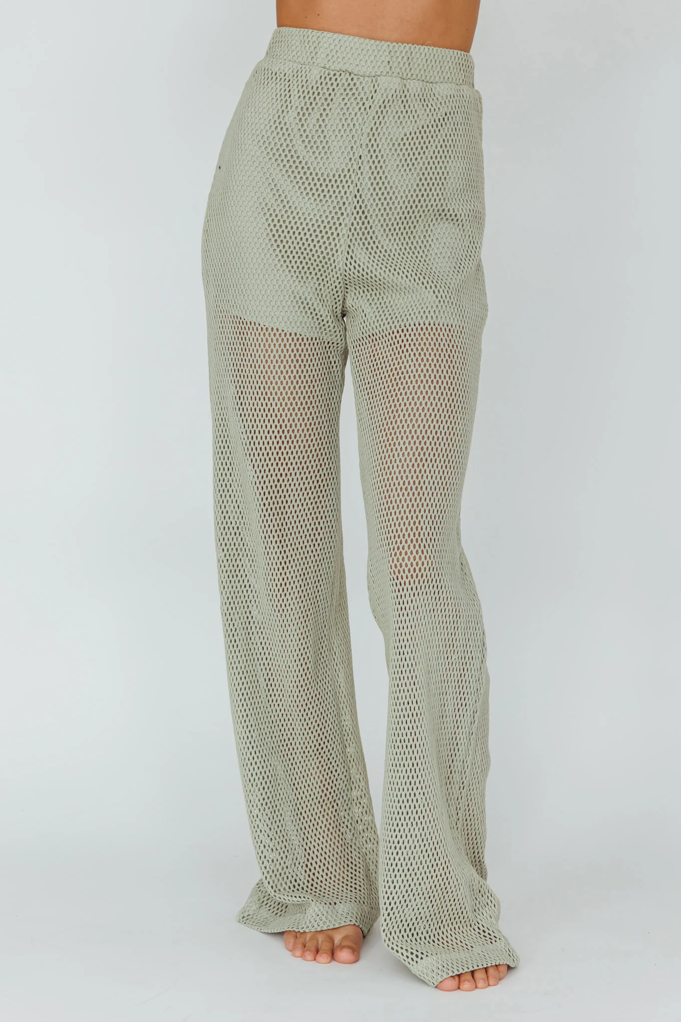 Mahina Long Net Pants Sage - Ruaus