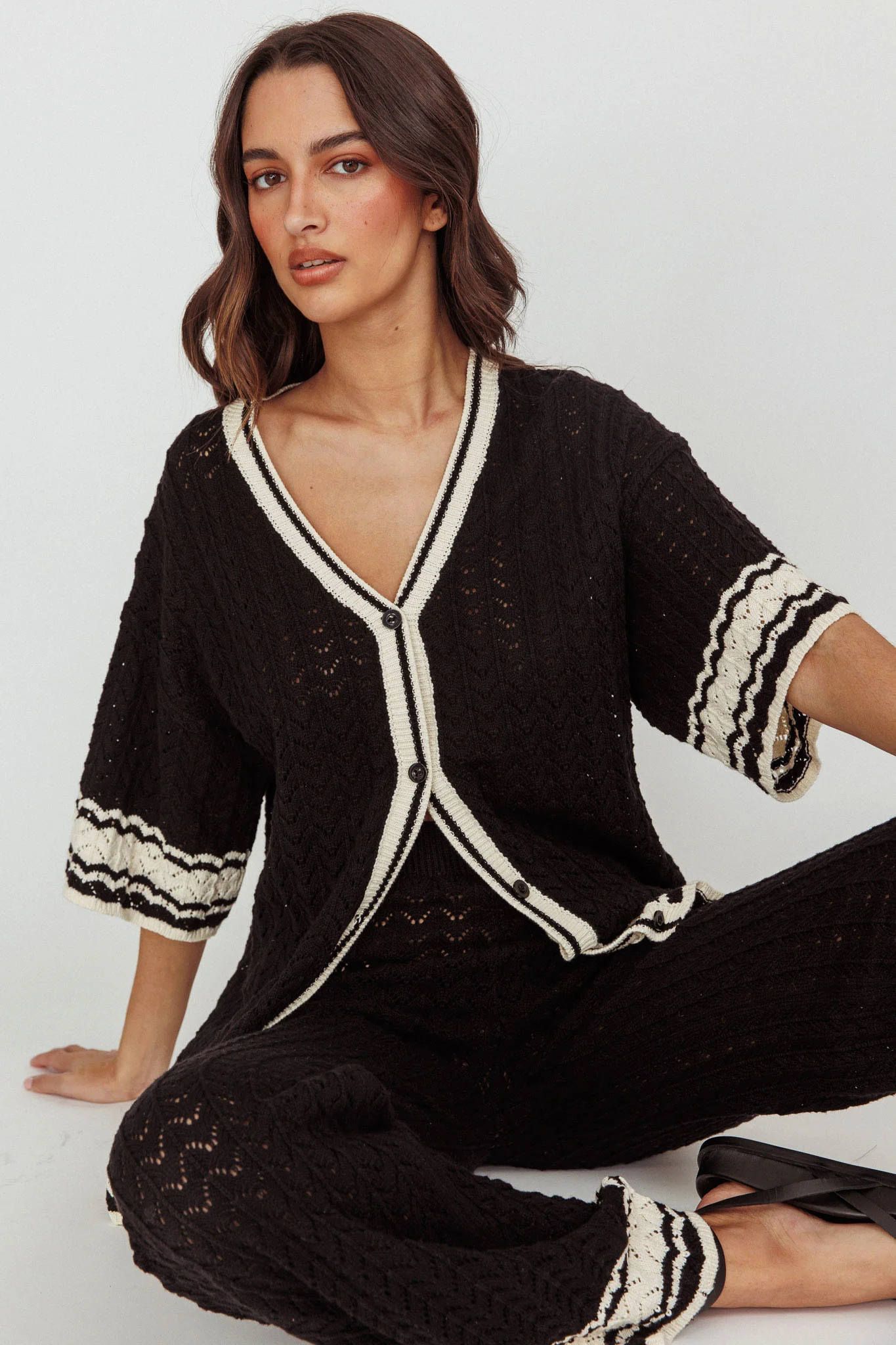 Rhodes Cotton Relaxed Knit Shirt Black - Ruaus