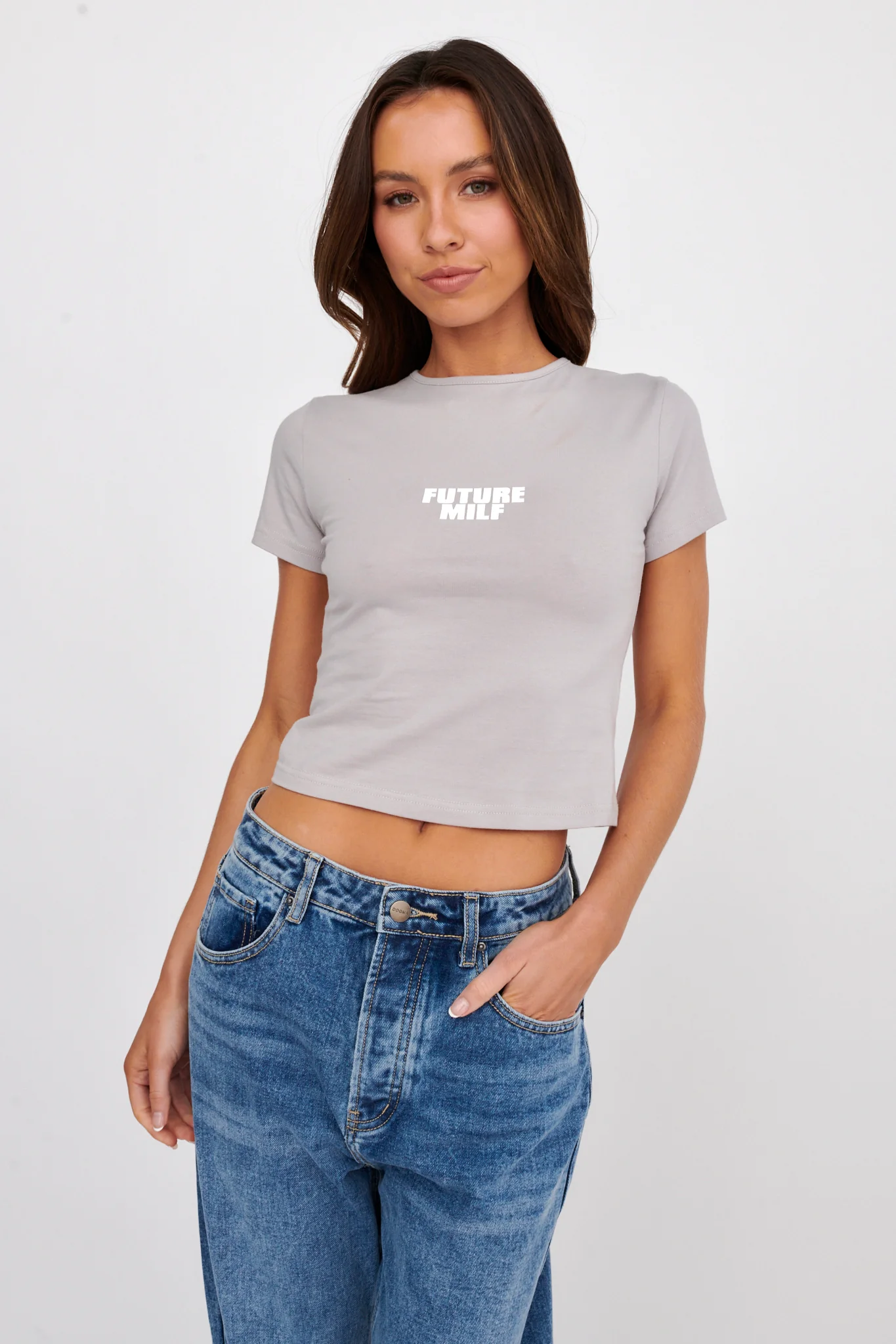 LIONESS Future Baby Tee Grey - Ruaus