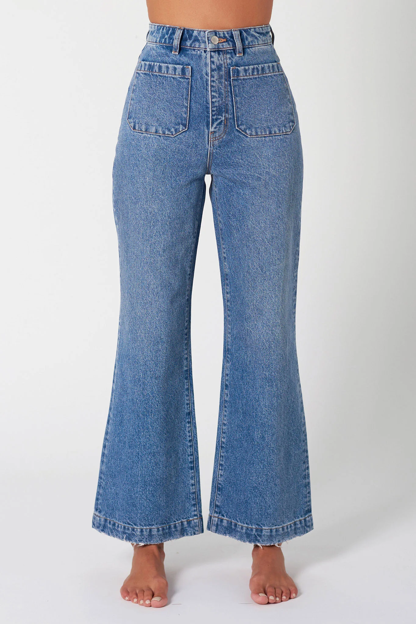 ROLLA'S Sailor Jean Janet Recycled Mid Vintage Blue - Ruaus