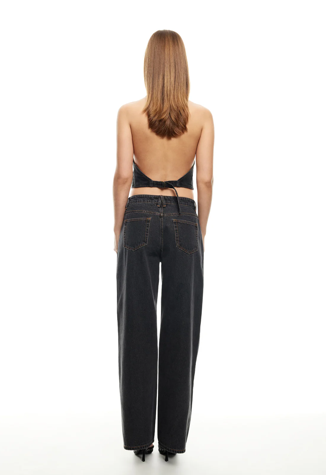 LIONESS Je Suis Halter Top Charcoal - Ruaus