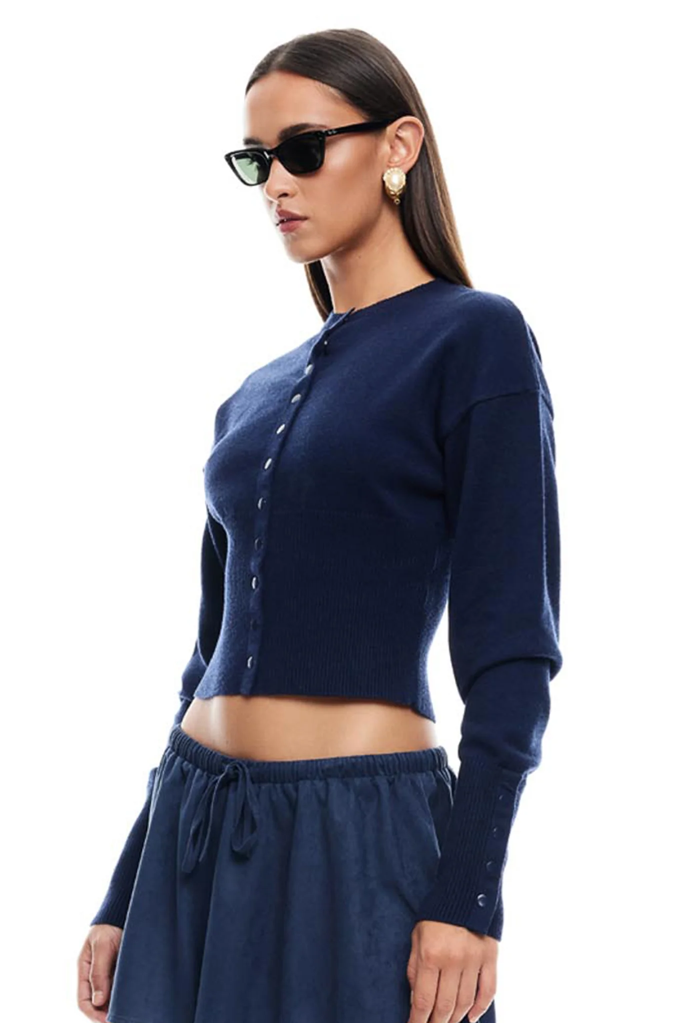 LIONESS Head In The Clouds Cardigan Navy - Ruaus