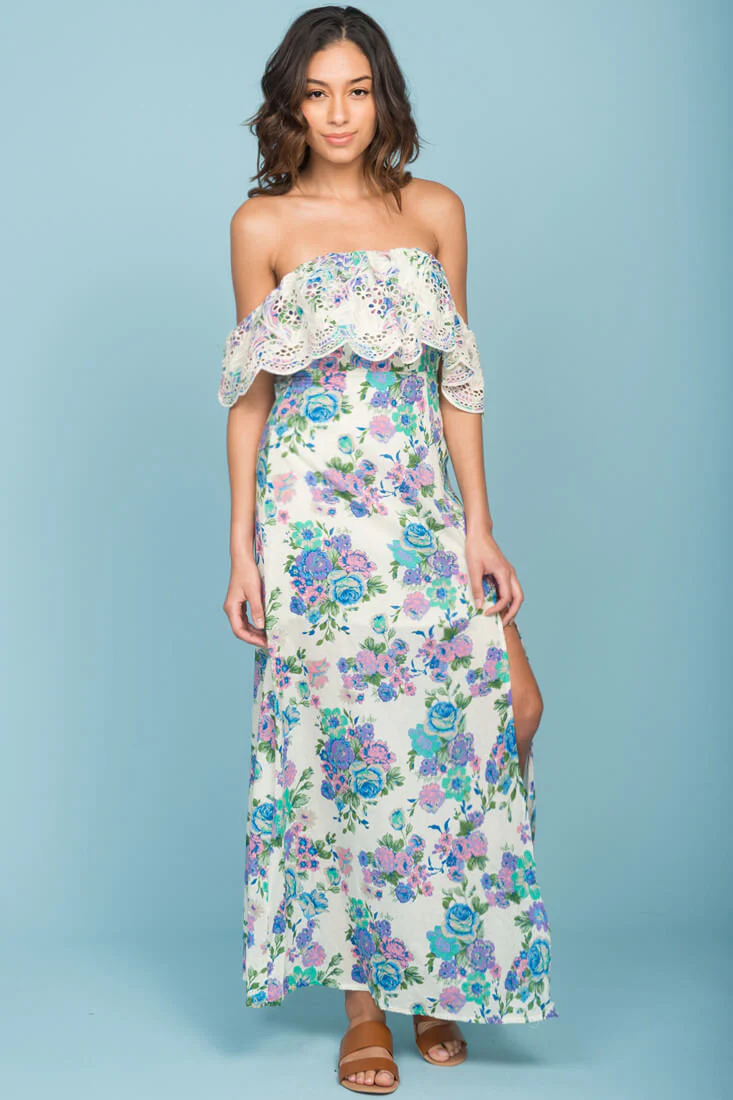 Tia Bohemian Wanderlust Dress Beige - Ruaus