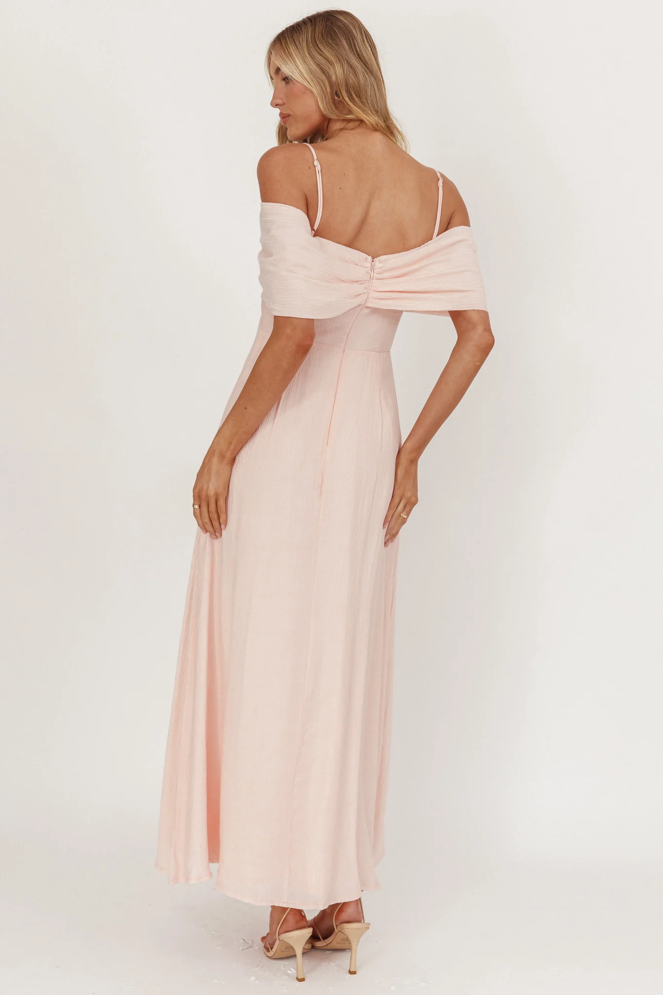 Lillibet Bow Tied Bust Midi Dress Pink - Ruaus