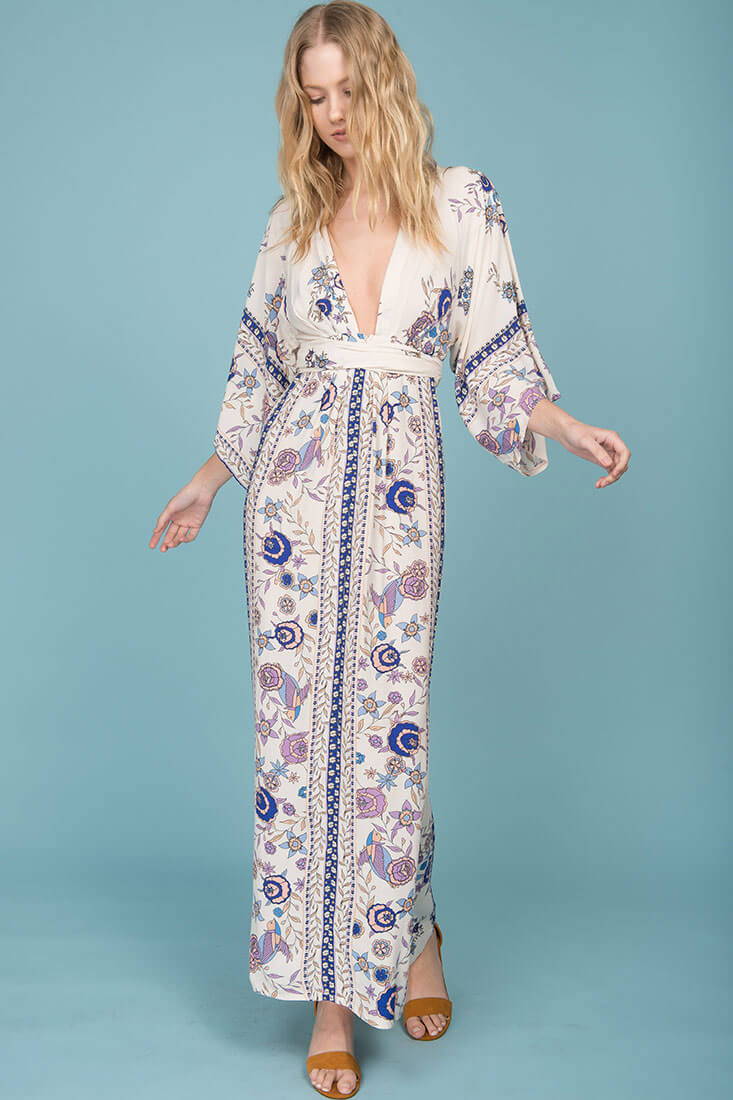 Kira Zip Up Maxi Dress Lily Purple - Ruaus