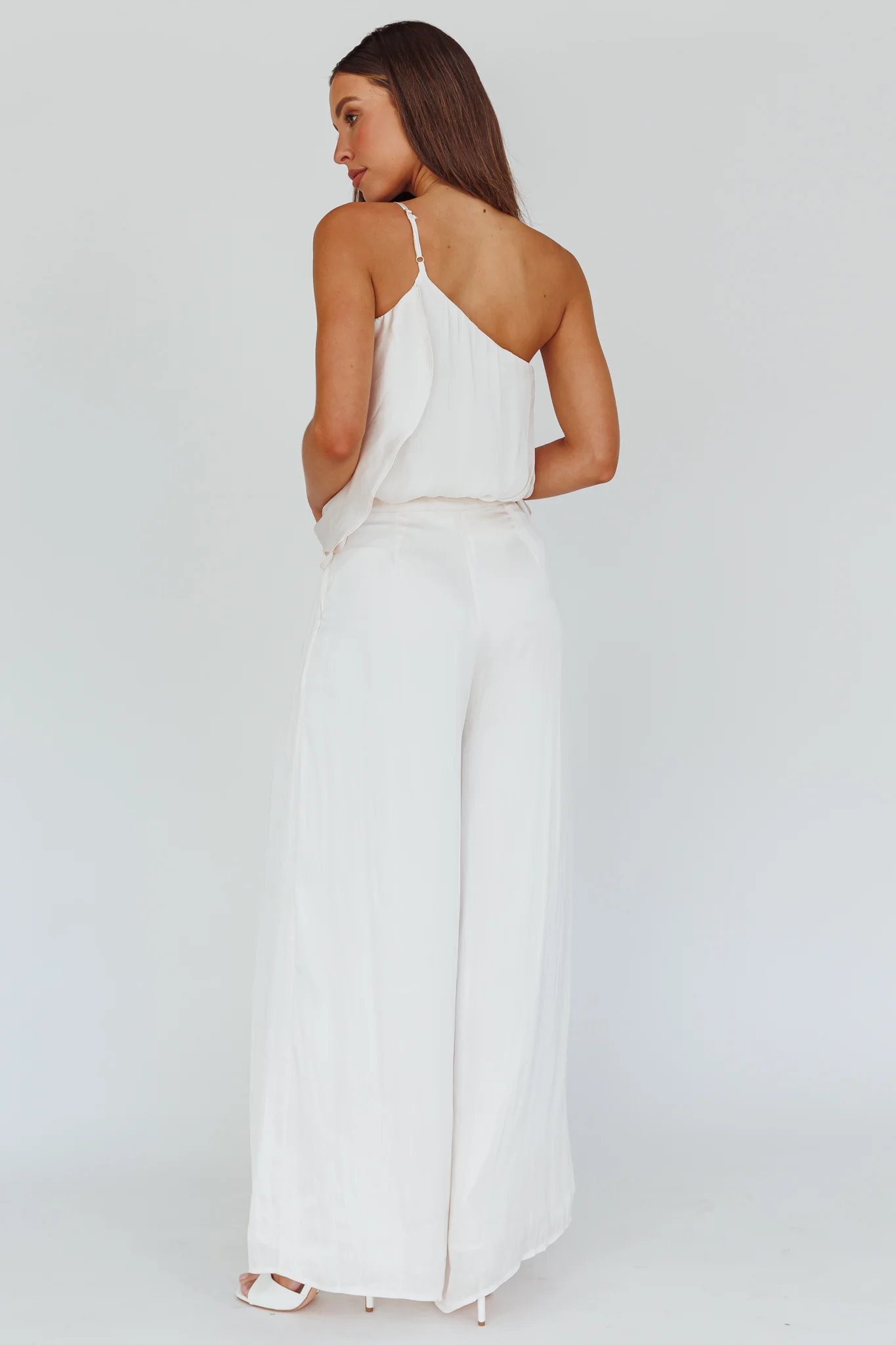 Pollina Wide Leg Pants Cream - Ruaus