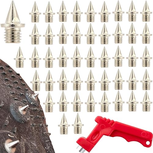 50 Stück Spike Nägel 5mm, Spikes, Ersatz Spike, Stahl Spike-Nägel Sportschuhe Spike, Leichtathletik Spikes Ersatz, mit Spike Schraubenschlüssel für Track Schuhe Weitspringen Laufen Wandern Springen - Ruaus