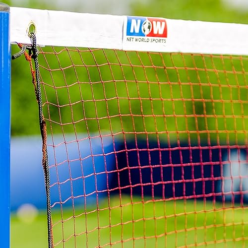 Vermont Badminton Netz und Pfosten – Stahlpfosten mit rutschfesten Rädern für Federball | Perfekt für den Garten oder Sportzentrum | 1,5 m Höhe entspricht die Profi Vorschriften - Ruaus
