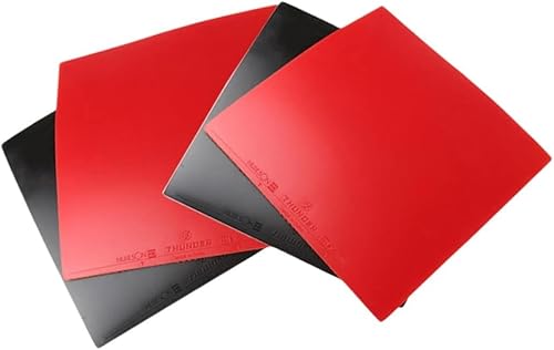 4 Stück Tischtennis Ersatzbelag, Tischtennis Gummi Blatt, Profi Wettkampf Schläger Gummi, für blitzschnellen Belagwechsel, 2,3 mm Schwamm, schwarz/Rot - Ruaus