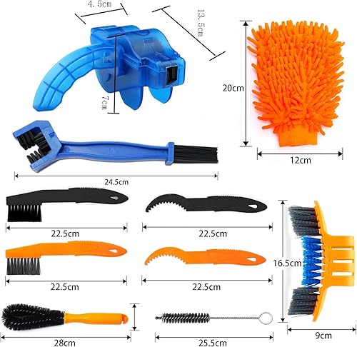 Fahrrad Reinigungsbürsten Set,Fahrradreinigungsbürstenwerkzeug,Bike Reinigungsbürste Tool,Fahrrad-Kettenreiniger-Werkzeug-Set,Clean Brush Kit Reinigung Bürste Set - Ruaus