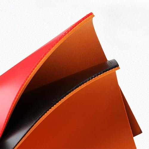 4 Stück Tischtennis Ersatzbelag, Tischtennis Gummi Blatt, Profi Wettkampf Schläger Gummi, für blitzschnellen Belagwechsel, 2,3 mm Schwamm, schwarz/Rot - Ruaus
