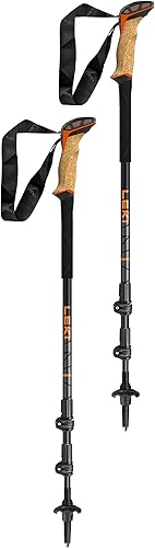 Leki Makalu Cork Lite Aluminium verstellbare leichte Wanderstöcke für Trekking und Wandern - Ruaus