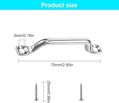 BHIPKOT 6 Edelstahl-Pad-Ösen, Deck-Ring-Halterungen, Deck-Ösen-Platten-Kit für die Montage von Marine-Hardware - Ruaus