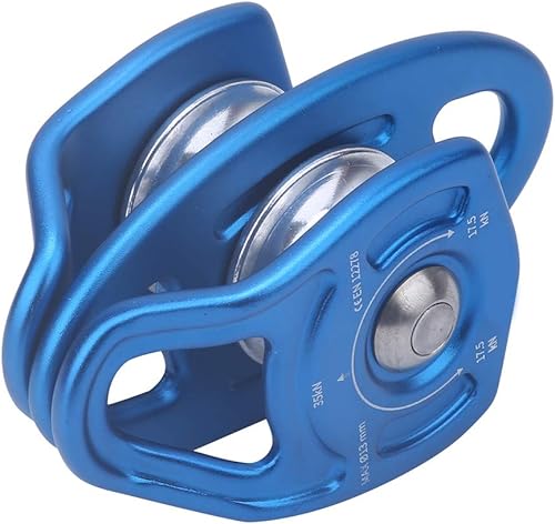 Doppelte Umlenkrolle aus Metall, seitlich schwingende doppelte Umlenkrolle Professionelles Design, gleichmäßige Kraft mit glatter Oberfläche und stark für den Transport beim Klettern und - Ruaus