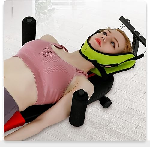 Rücken-Stretchbank mit zervikaler Traktion – Stretch-Maschine, Workout-Inversionstisch, Rücken-Stretchbank, Wirbelsäulen-Traktion, Lenden- und Halswirbelsäulenmassage - Ruaus