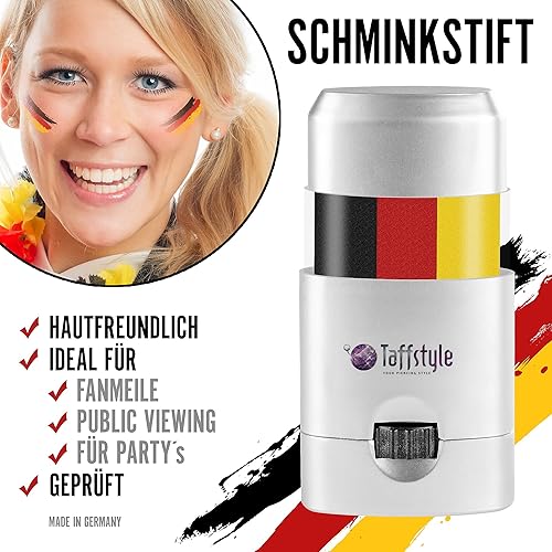 Taffstyle Schminkstift Set Deutschland Fan Schminke Deutsche Flagge Fanartikel - Ruaus