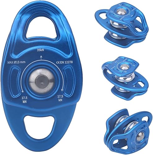 Doppelte Umlenkrolle aus Metall, seitlich schwingende doppelte Umlenkrolle Professionelles Design, gleichmäßige Kraft mit glatter Oberfläche und stark für den Transport beim Klettern und - Ruaus