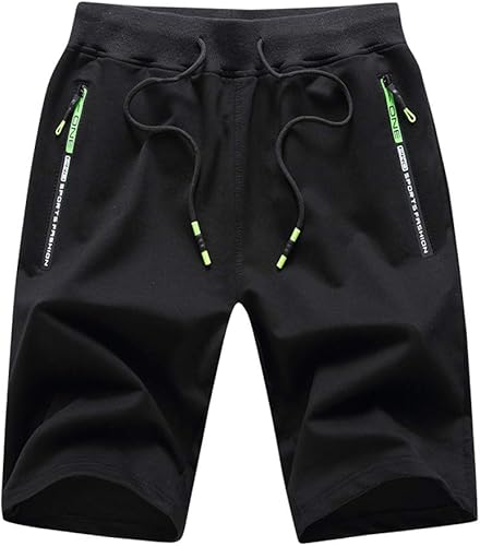 Sporthose Herren Kurz, Shorts Herren Sommer Jogginghose Bermuda Shorts Stretch Laufhose Luftig Arbeitshose Elastischer Taille Leicht Sweatshorts Leicht Gym Jogging Shorts Mit Taschen Und Kordelzug - Ruaus