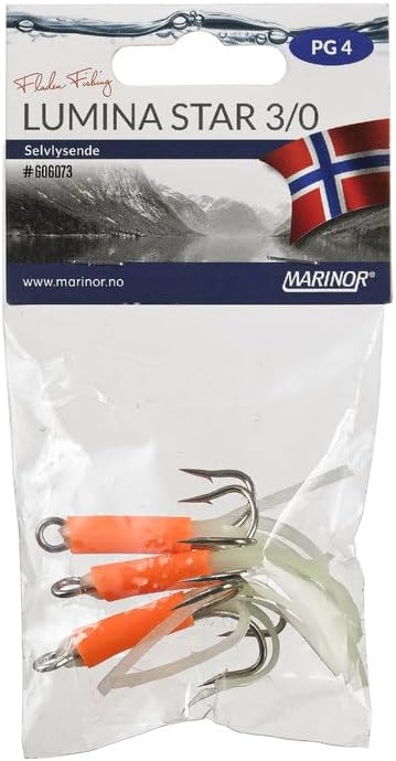 Marinor Lumina Star Meeresdrillinge mit Leuchtendem Lockschlauch, Rot, Größen 1-11/0 - Ruaus