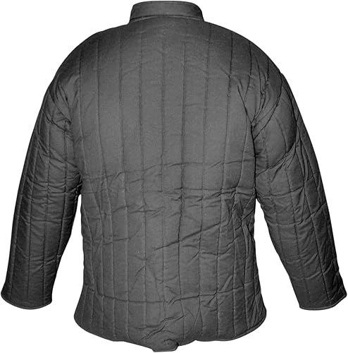 SAY Mittelalter Gambeson mit Lederschnallen – Schwarz - Ruaus