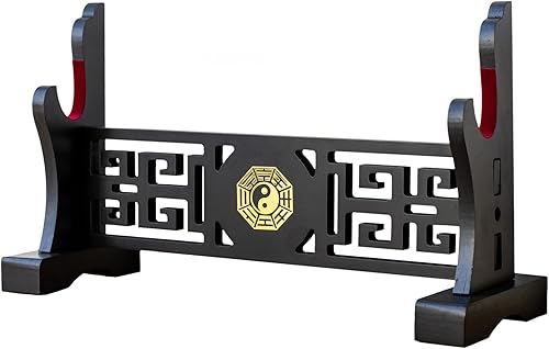 FOXSMZZ Bagua Schwerthalter, japanischer Samt, gepolstert, Katana-Ständer, Samurai-Präsentationsständer, unterstützt alle Tanto-Schwerter (Bagua-1) - Ruaus