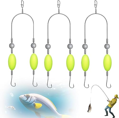 Double-Hook Reverse Bottom Rig - 5 StüCk Angelhaken Set, Doppelhaken Und Unterhaken Angeln, Design Doppelhaken AngelköDer AngelzubehöR Set FüR SüßWasser Salzwasser - Ruaus