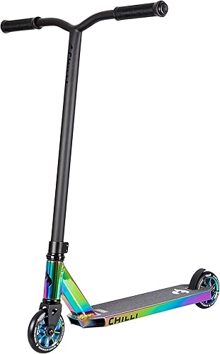 Chilli Scooter Rocky neochrome Stuntscooter | ideal & HUDORA Skater Rampe 5-teilig - Skateboard Rampe - Inline Skates Rampe - Outdoor/Indoor - Skaterrampe Set - Ruaus