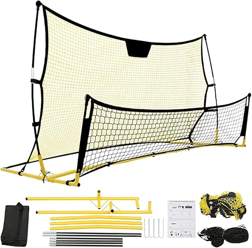 2 in 1 Fußballtor, Training Netz mit hohem & niedrigem Rückprall, Fußball Rebounder-Netz Upgraded Portable Soccer Rebounder für Trainingsübungen und Fußballschuss - Ruaus