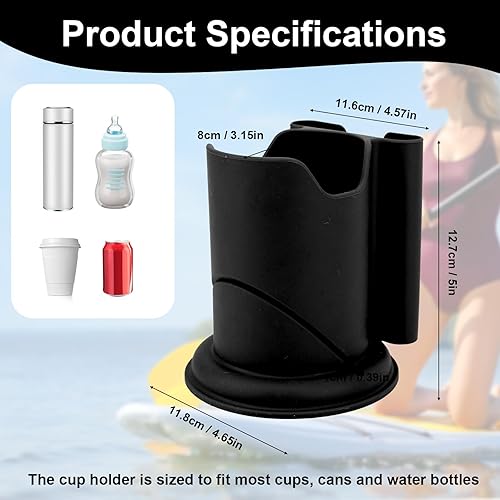 Tinoaly Getränkehalter für Paddleboards, Universell Getränkehalter für Kajaks Multifunktional Wasserflaschenhalter für Surfboards Kippsicher für Outdoor Fischerboote Kajakzubehör - Ruaus
