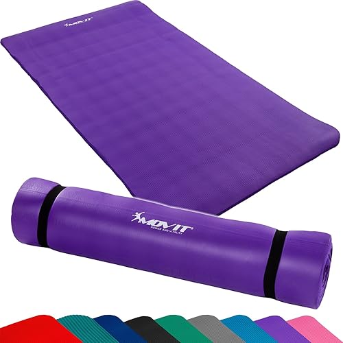 MOVIT® Pilates Gymnastikmatte, phthalatfrei, SGS geprüft, L 190cm x B 100cm bzw 60cm, Stärke 1,5cm, 12 Farben - Ruaus