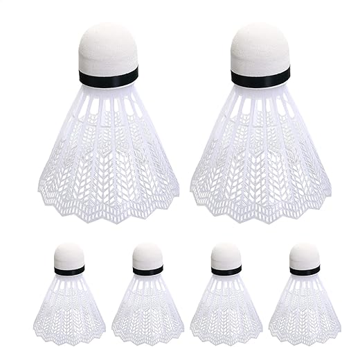 Badminton Feather Shuttlecocks - 6pcs Shuttlecocks für Badminton, langlebige und stabile Shuttlecocks | Übungsversorgungen für Männer, Frauen, Jugendliche, Ausbildungsausrüstung für Badminton -Spieler - Ruaus