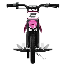 Razor MX125 Elektrofahrrad vorne mit dem Rahmen in Kindergröße auf weiß