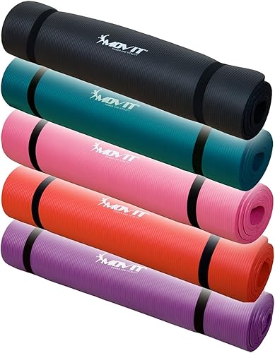 MOVIT® Pilates Gymnastikmatte, phthalatfrei, SGS geprüft, L 190cm x B 100cm bzw 60cm, Stärke 1,5cm, 12 Farben - Ruaus