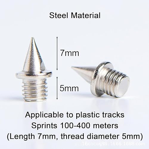 50 Stück Spike Nägel 5mm, Spikes, Ersatz Spike, Stahl Spike-Nägel Sportschuhe Spike, Leichtathletik Spikes Ersatz, mit Spike Schraubenschlüssel für Track Schuhe Weitspringen Laufen Wandern Springen - Ruaus