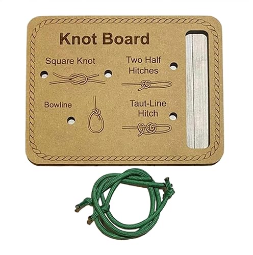 Knoten-Bindebrett, Survival-Knoten-Trainer-Zubehör, Seilbinden-Übungswerkzeug, lustiges pädagogisches Design, tragbares leichtes Lernmaterial, 20 x 14 cm, für Outdoor, Männer, Frauen - Ruaus