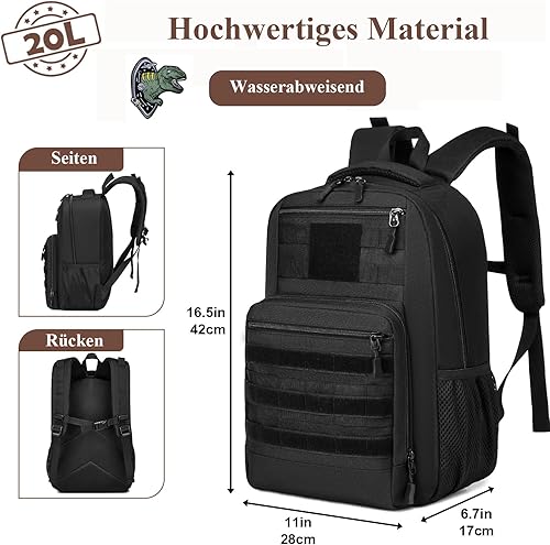 BlesMaller 20L Wanderrucksack mini taktischer Rucksack mit Laptopfach für Schule Camping Outdoor Reise Trekking - Ruaus