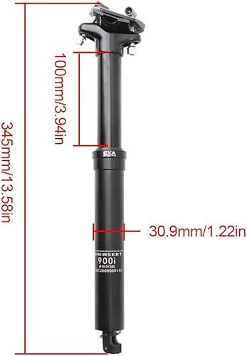 Fahrrad Dropper Sattelstütze, MTB Hydraulische Erwachsene Teleskopsattelstütze, 30,9/31,6mm Höhenverstellbare Aluminiumlegierung für Fahrrad MTB BMX, 395mm /345mm Länge - Ruaus