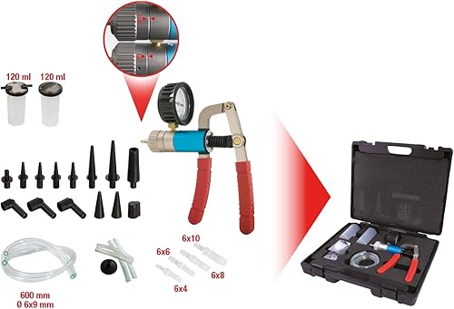 KS Tools 150.1900 KFZ Druck- und Unterdruckpumpen-Satz, 7-tlg., 7pcs - Ruaus