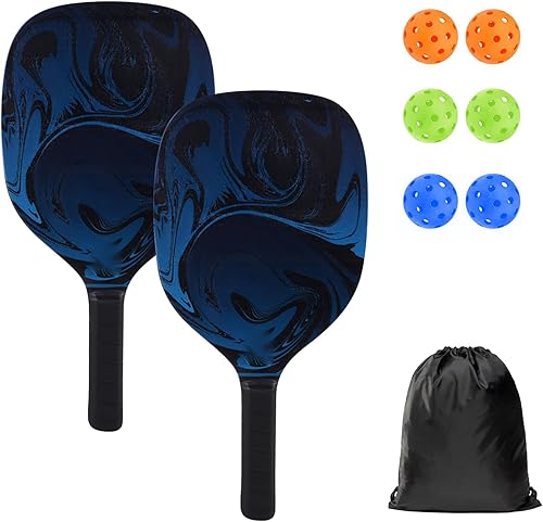 JAOGAUS Pickleball-Set: 2 Schläger Mit 6 Bällen Und Tragbarer Tasche, Padelschläger Für Drinnen Und Draußen, Für Männer Und Frauen - Ruaus
