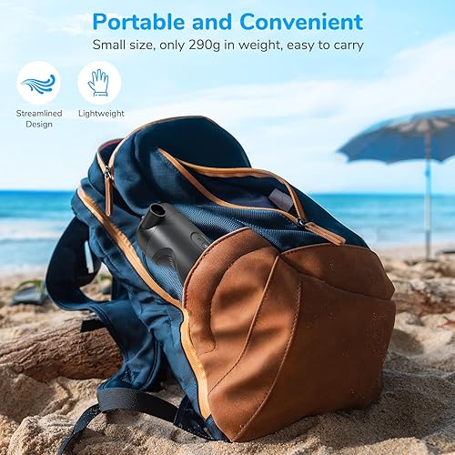 SUP Electric Air Pump - 20PSI Paddle Board - 15W Low/High Pressure, with 8 Nozzles for Inflating/Deflating - 3000 mAh, for Kayak, Camping Air Mattresses, Sports Balls, Swimming - Ruaus
