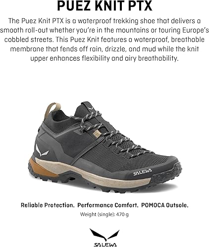 Salewa Herren Puez 2 Knit Powertex Schuhe - Wasserdichter Trailschuh zum Wandern & Trekking - Ruaus