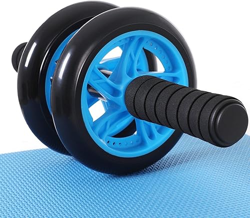 SONGMICS Bauchroller, Bauchtrainer ab Roller, bauchmuskeltrainer ab Wheel Set, mit Kniematte, für Fitness - Ruaus