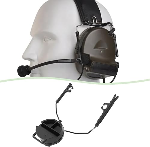 OTOTEC 1 Paar Taktische Helmschienenadapter Headset-Unterstützung Helm-Lichtbogenschienenadapter Kompatibel mit Peltor Comtac-Headset-Unterstützung für Anschluss An Helme Serien Fast/ACH/Mich - Ruaus
