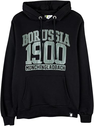 Borussia Mönchengladbach Hoodie Borussia Inside | Offizieller Fanartikel Fohlenshop | Schwarzer Hoodie mit Rubber Aufdruck - Ruaus